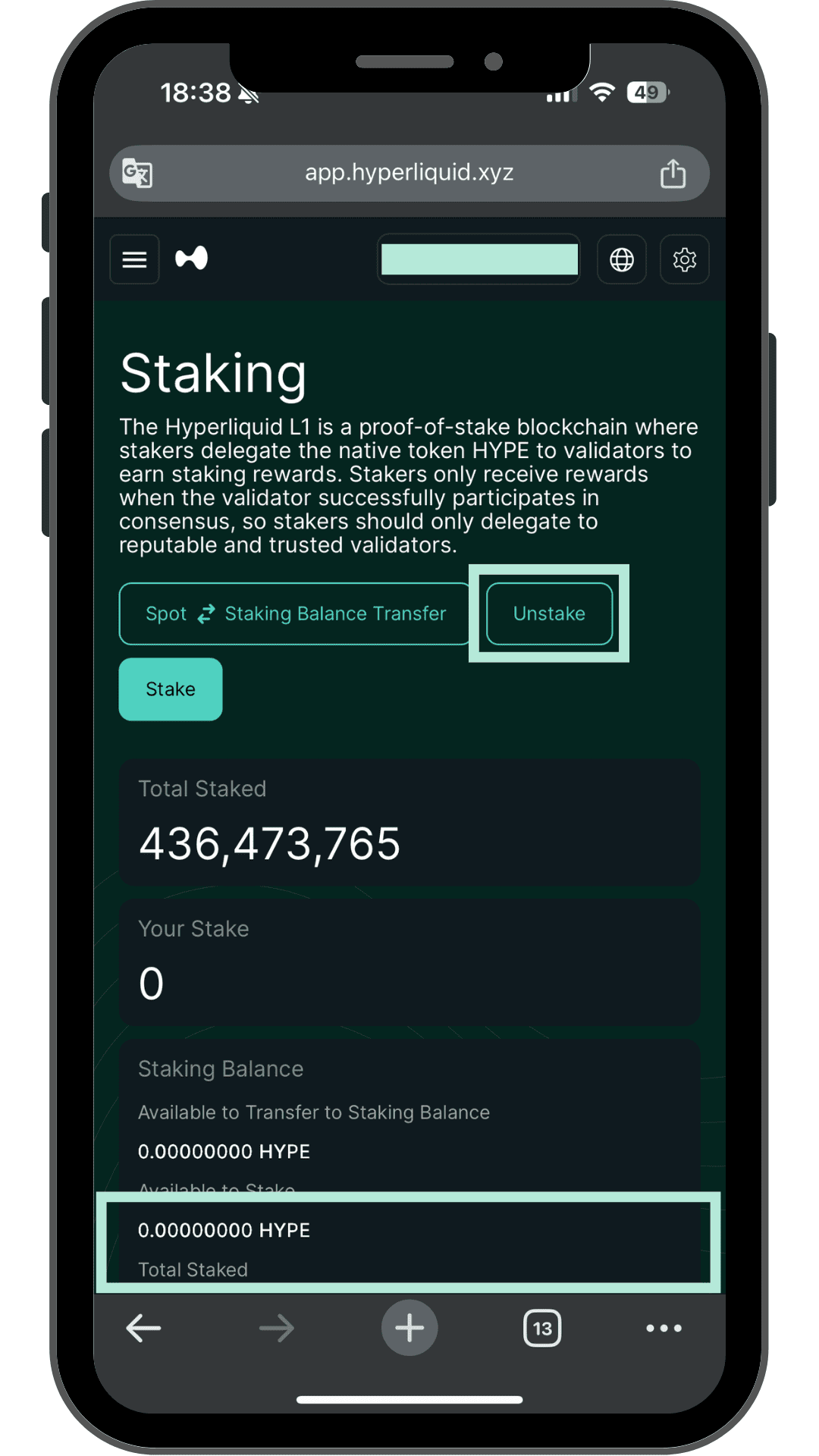 Rabby署名画面 HyperliquidTransactionのTokenDelegate（委任）