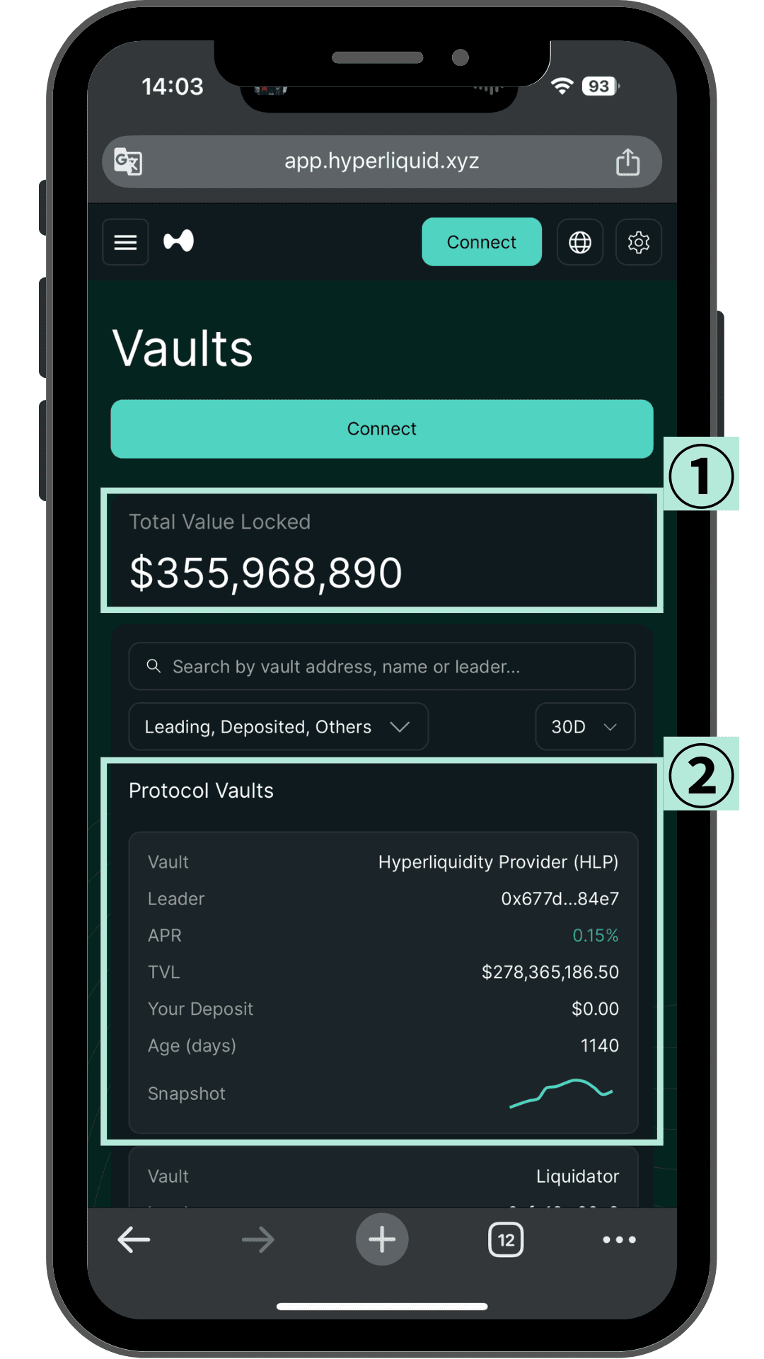 HyperliquidのVaults一覧 TVLとHLPなどの運用先